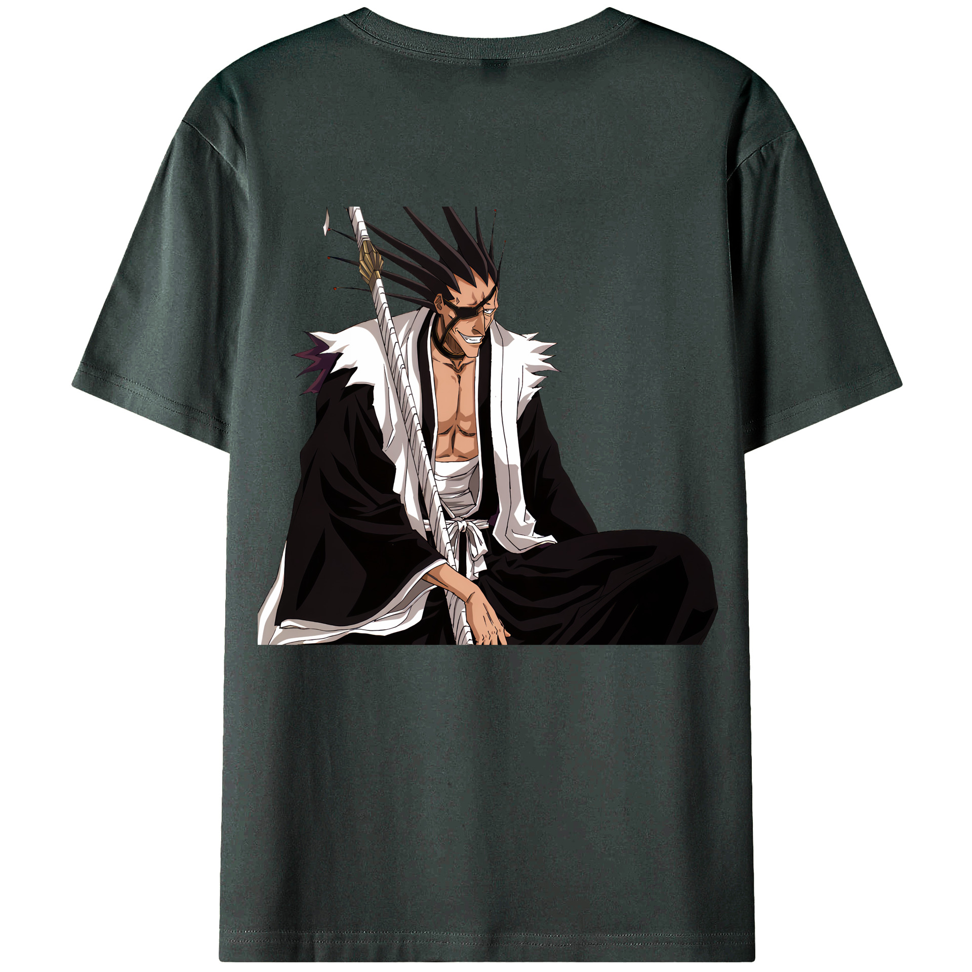 （画像用） ブリーチ ざらき けんぱち BLEACH Zaraki Kenpachi 綿100％ メンズ半袖Tシャツ（バックプリント） 通気性
